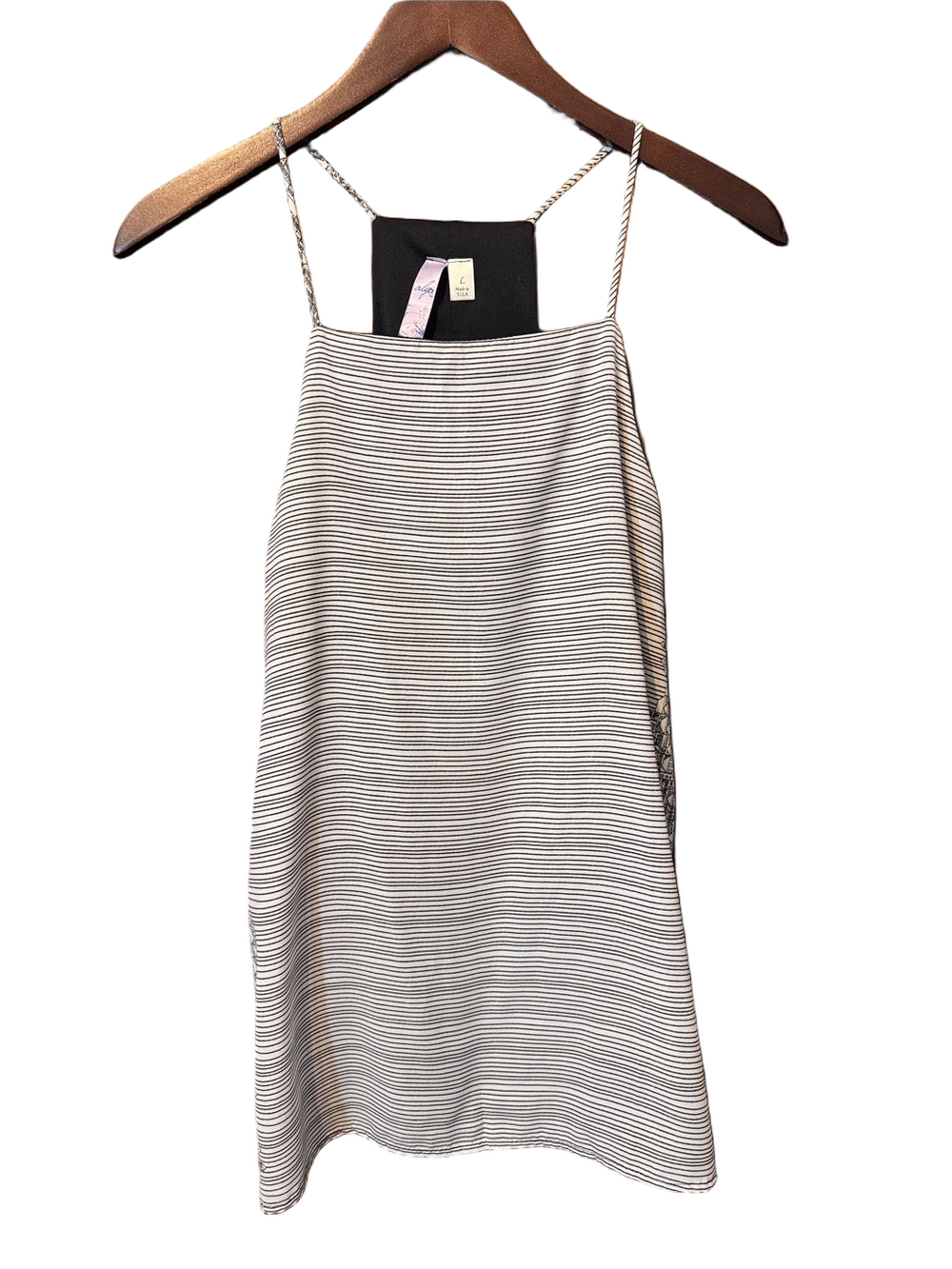 Alya Mixed Pattern Razorback Dressy Striped Tank Top Size L